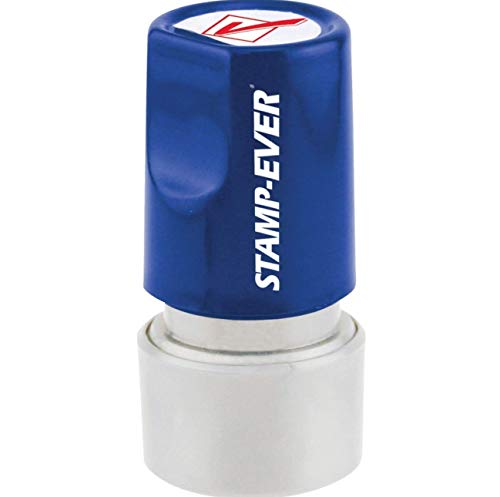 Stamp-Ever Pre-Inked Round Message Stamp, Check Mark, Stamp Impression Size: 3/4-Inch Diameter, Red (5970)