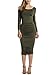 Zeagoo Ruched Bodycon Dress for Women, Midi Stretchy Sleeveless Tank Dress S-XXL