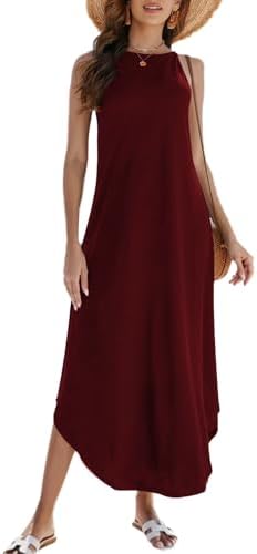 Halife Women's Summer Casual Sleeveless Beach Dress Long Halter Side Slit Maxi Sun Dresses, 1-wine Red, M price in Saudi Arabia | Amazon Saudi Arabia | kanbkam Halife Women's Summer Casual Sleeveless Beach Dress Long Halter Side Slit Maxi Sun Dresses, 1-wine Red, M price in Saudi Arabia | Amazon Saudi Arabia | kanbkam
