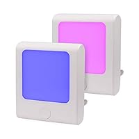 Night Light for Kids, Color Changing & Dimmable Warm White Plug-in LED Nightlights Dusk to Dawn Sensor, for Baby Room, Bedroom, Bathroom, Hallyway, Kitchen (2 Pack)