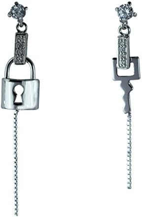 Indali 925 Sterling Silver Glamorous Asymetric Earrings with AAA Cubic Zirconia For Women & Girls (SSED0068)