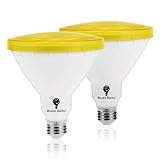 2 Pack Par38 Amber Yellow LED Bug Light Bulb E26 Flood Light Bulb - 10W 100W Equivalent, Warm Bug-Free Lighting for Home, Porch, Yard, Indoor Outdoor, Patio, Holiday, Party Bulb, Insect Repellent