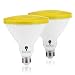 2 Pack Par38 Amber Yellow LED Bug Light Bulb E26 Flood Light Bulb - 10W 100W Equivalent, Warm Bug-Free Lighting for Home, Porch, Yard, Indoor Outdoor, Patio, Holiday, Party Bulb, Insect Repellent