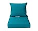 BOSSIMA Indoor/Outdoor Spectrum Peacock/Teal Blue Deep Seat Chair Cushion Set,Spring/Summer Seasonal Replacement Cushions.