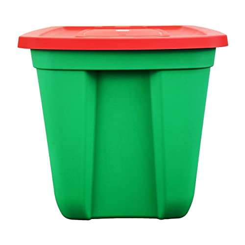 SIMPLYKLEEN 4Pack Christmas Storage Totes with Lids (Red/Green), 18