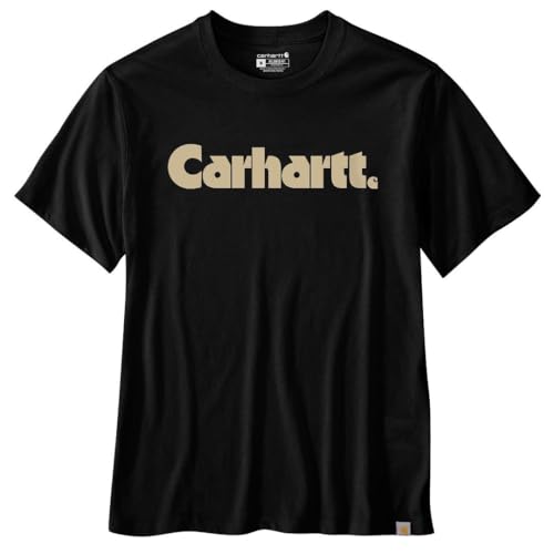 Carhartt Men's 106538 Relaxed Fit Lightweight Short-Sleeve Logo Graphic T-Shirt - X-Large Tall - Black at Amazon