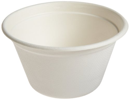 Round Sugarcane Soup Container (Case of 500), PacknWood - Compostable and Biodegradable Soup Bowls (12 oz, 4.3" Diameter) 210GPU350