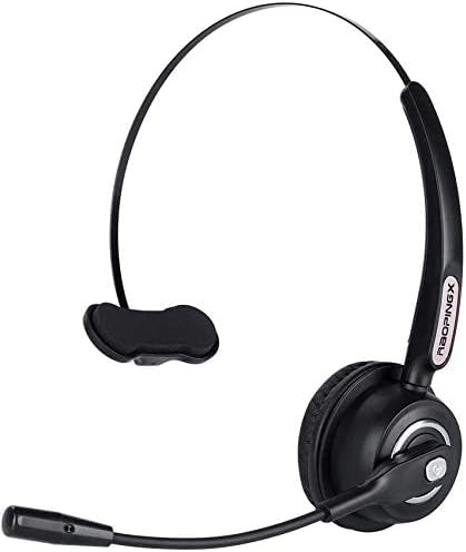 RAOPINGX Trucker Bluetooth Headset Wireless Headset with Microphone Over The Head Headphones with Noise Cancelling Sound On Ear Car Earphones Office Earpiece for Cellphone Call Center Bluetooth V5.0…