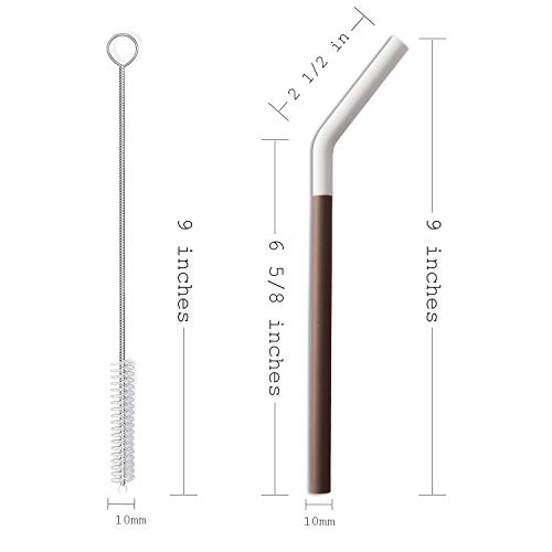 ALINK Reusable Wide Folding Silicone Smoothie Straws, Long Collapsible Bent Drinking Straws for 20oz - //coolthings.us