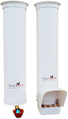 Royal Rooster Chicken Feeder With Rain Cover And Valve Cup Waterer