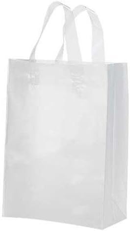 100 Clear Medium Frosted Plastic Shopping Bag - 8" X 5" X 10" (Cub) 3 Mil Thick