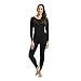 Rocky Thermal Underwear for Women Lightweight Cotton Knit Thermals Women's Base Layer Long John Set (Black - Lightweight - Large)