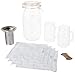 Kilner 9-Piece Cold Brew Coffee Set, Large Clip Top Glassware Jar for Steeping and Storing, Includes Stainless Steel Filter, Handled Drinking Jars, Instruction Leaflet and More, 68-Fluid Ounces