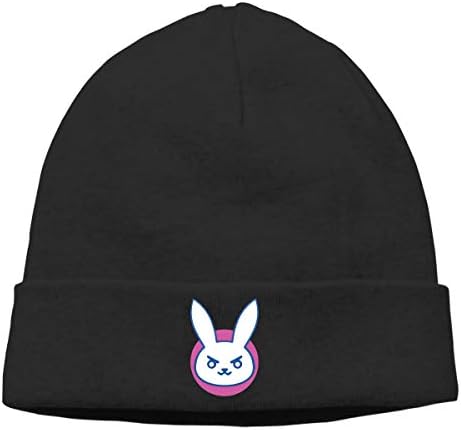 Women's & Men's Knitted Hat D.Va Bunny Cap Street Dance Hat Black