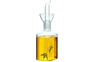 LandHope Oil Bottle Glass Olive Oil Dispenser Bottle Glass Cooking Oil Vinegar Measuring Dispenser with Spout for Kitchen and BBQ (250ml/8.54oz)