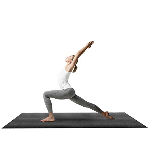 HomGarden High Density Gym Exercise Treadmill Floor Mat,8 x 3 FT Anti Vibration PVC Exercise Bike Equipment Mat,1/4" Thickness Sport Mat for Home Gym,Black