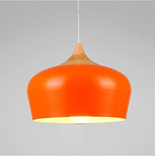 Lh&Fh Modern Industrial Retro Pendant Light Metal Cover Ceiling Light Home Decor LED Chandelier Light, Orange, Small