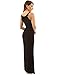 PattyBoutik Women Crewneck Halter Side Slit Maxi Dress (Black Medium)
