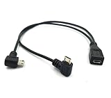 Duttek Micro USB 1 to 2 Y Splitter Cable, 25CM/10inch Micro USB Female to Double 2 Micro USB Male Right Angle 90 Degree Converter High Speed Charging Cable Cord