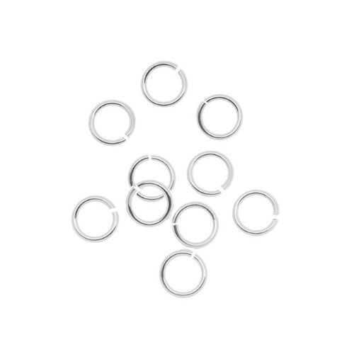 Beadaholique SSJL06 10-Piece Sterling Jump Lock Rings, 6mm, 18-Gauge, Silver