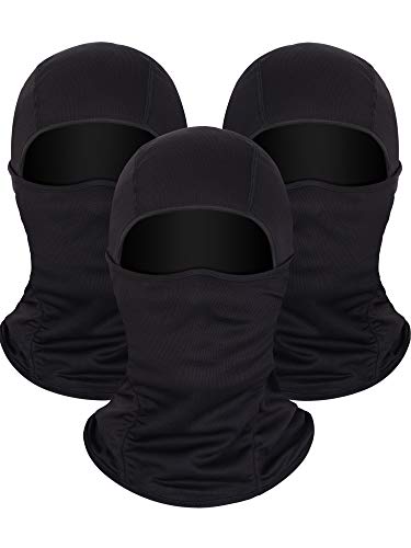 3 Pieces Summer Balaclava Sun Protection Face Mask Breathable Long Neck Cover For Men Usage Black Pricepulse