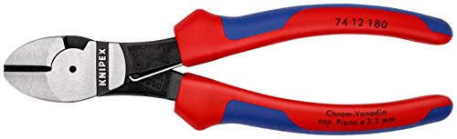 Knipex Kraft-Seitenschneider schwarz atramentiert, mit Mehrkomponenten-Hüllen 180 mm 74 12 180 – Bild 4