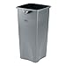 Rubbermaid Commercial Products Untouchable Square Trash Can, Gray, for Offices/Mailrooms/Classrooms/Areas of High Waste Generation
