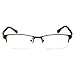 VINTAGE Designer Metal Frame Half Rim Clear Lens Eye Glasses GUNMETAL/BLACK
