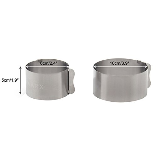 Evaliana 2.4" to 4" Adjustable Stainless Steel Mousse Cake Ring Mold Kitchen Pastry Tools