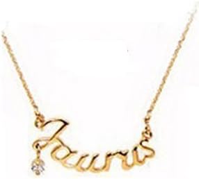 Kathy Mall Mystical Horoscope Zodiac Word Pendant Necklace Horoscope Zodiac Nameplate Necklace (Taurus)