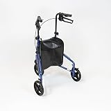 NRS Healthcare 3 Wheel Steel Rollator Blue with Bag & Lockable Brakes view 4