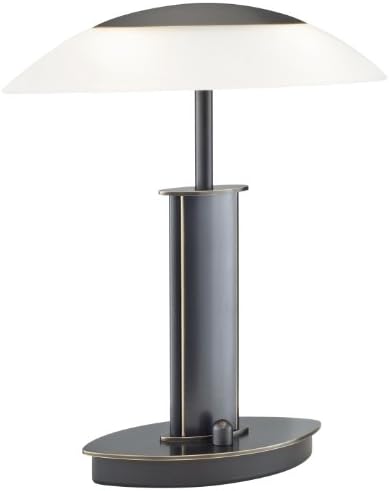 Holtkoetter 6244 HBOB SW Halogen Table Lamp, Hand-Brushed Old Bronze with Satin White Glass