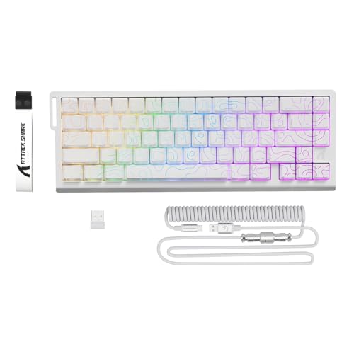 ATTACK SHARK X68PRO HE Rapid Trigger Kabellose Gaming-Tastatur, 0,01 mm RT-Genauigkeit, Magnetschalter, 8000Hz, Einstellbarer Betätigungsweg, Snap Tap