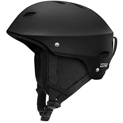 OutdoorMaster Kelvin Ski Helmet - Snowboard Helmet for Men, Women & Youth (Black,L)