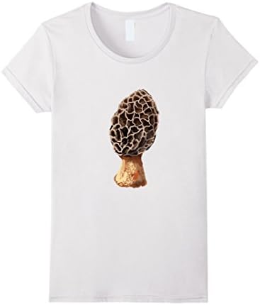 Women's Morchella Morel Mushroom Plant T shirt Tshirt tee Large White