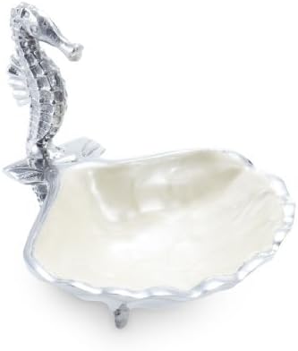 Julia Knight Scallop Sea Horse Bowl, 5-Inch, Snow, White
