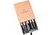 Cosmobella Premium Synthetic Kabuki Makeup Brush Set, Face Brushes Makeup Kit, Foundation, Concealers, Eye Shadows, Eye Liner, Ultra Soft, Silky, Firm, Non-Shedding - Luxury Black & Rose Gold (14Pcs)