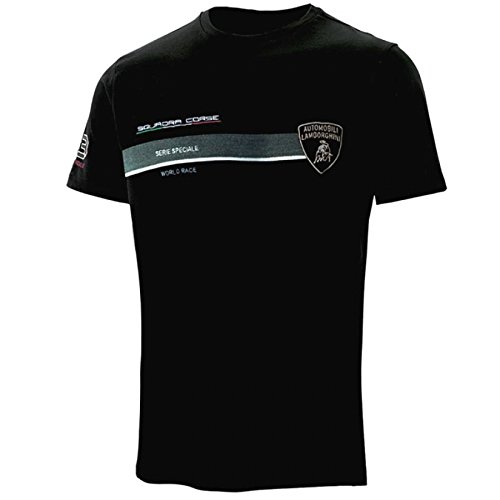 Lamborghini Squadra Corse Pilota Black Tee Shirt