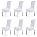 CosyVie Super Fit Universal Stretch Dining Chair Covers, Removable Washable Slipcovers for Dining Room Chairs 6 Pcs/Pack (White)