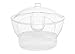 PERLLI Salad Bowl Set On Ice - Chilled Serving Bowls - Multifunctional - Includes Dome Lid + Serving Utensils - 4-Way Divider + Dip Cup + Spacious Dome Lid -Acrylic - 6.5-Quart Capacity