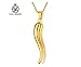 Chengc 14k Real Yellow Gold Men Women Pendant Italian Horn Charm Chili Pepper Pendant