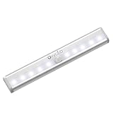 OXYLED T-02 Stick-on Anywhere Portable 10 LED Wireless Motion Sensing Light Bar with Magnetic Strip (Battery Operated) - Silver