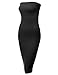 DRESSIS Womens Strapless Midi Bodycon Stretchy Tube Dress