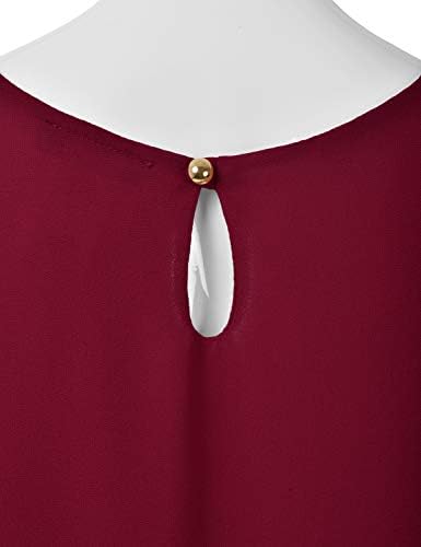 EIMIN Women's Crewneck Pleated Front Double Layered Chiffon Cami Tank Top (S-3X) 5 EIMIN Women's Crewneck Pleated Front Double Layered Chiffon Cami Tank Top (S-3X)