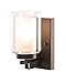XiNBEi Lighting Wall Light 1 Light Bathroom Vanity Lighting with Dual Glass Shade in Dark Bronze Indoor Wall Mount Light XB-W1195-1-DB