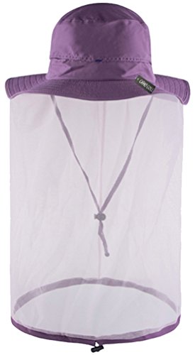 Camo Coll Women's Outdoor UPF 50+ Sun Hat with Mesh Face Mask (One Size, Purple)