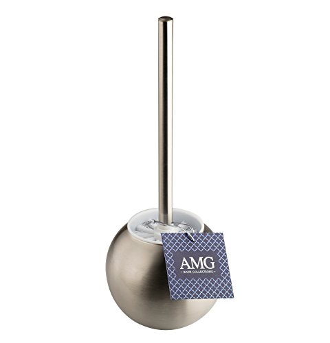 AMG and Enchante Accessories Toilet Brush and Ball Holder, TB100001 SNI, Satin Nickel - Thumbnail 2
