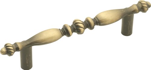 Hickory Hardware P747-AB 3-Inch Cavalier Cabinet Pull, Antique Brass