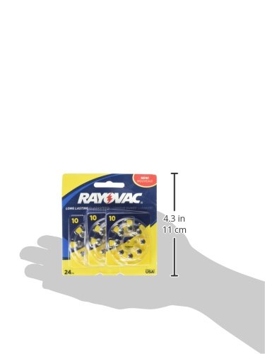 RAYOVAC Size 10 Hearing Aid Batteries, 24-Pack, L10ZA-24ZMB
