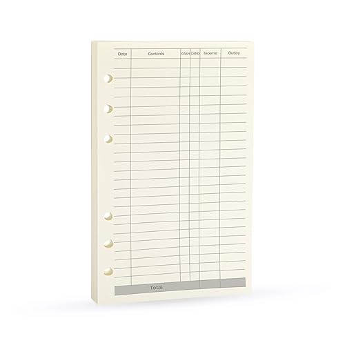 Harphia A5 A6 Loose Leaf Notebook Refill Spiral Binder Planner Inner Page Inside Paper Dairy Weekly Monthly Plan To do Line Dot grid (Finance, A6-17x9.4cm)